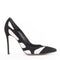 Women's Gianvito Rossi Black Suede White Leather Wavy Pumps