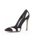 Women's Gianvito Rossi Black Suede White Leather Wavy Pumps