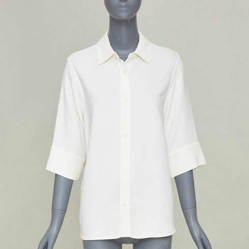 Women's Anine Bing White Cuffed Short Sleeve Shirt