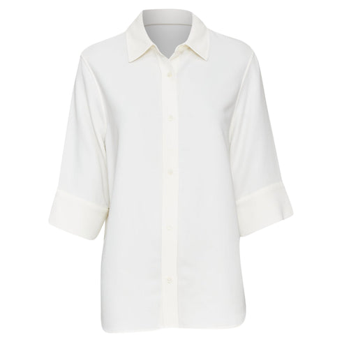 Women's Anine Bing White Cuffed Short Sleeve Shirt
