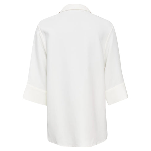Women's Anine Bing White Cuffed Short Sleeve Shirt
