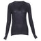 Women's Joseph Black Cashmere Semi Sheer V Neck Sweater