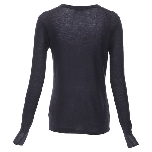 Women's Joseph Black Cashmere Semi Sheer V Neck Sweater