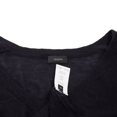 Women's Joseph Black Cashmere Semi Sheer V Neck Sweater