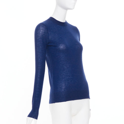 Women's Joseph Blue Cashmere Crew Neck Long Sleeve Sweater