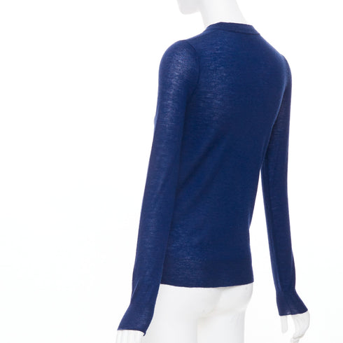 Women's Joseph Blue Cashmere Crew Neck Long Sleeve Sweater