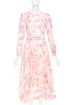Women's Zimmermann 2024 Pink Floral Linen Silk Midi Dress