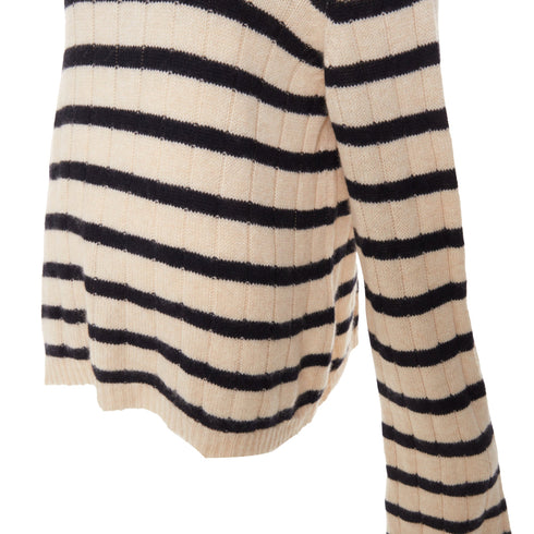 Women's Khaite 2022 Mateo Black Stripe Cashmere Sweater