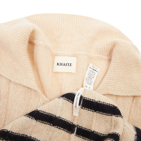 Women's Khaite 2022 Mateo Black Stripe Cashmere Sweater