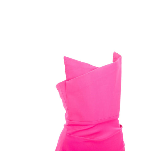 Women's Roland Mouret 2023 Pink Silk Wool Asymmetric Dress
