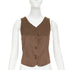 Women's Giorgio Armani Brown Silk Satin Waistcoat Vest