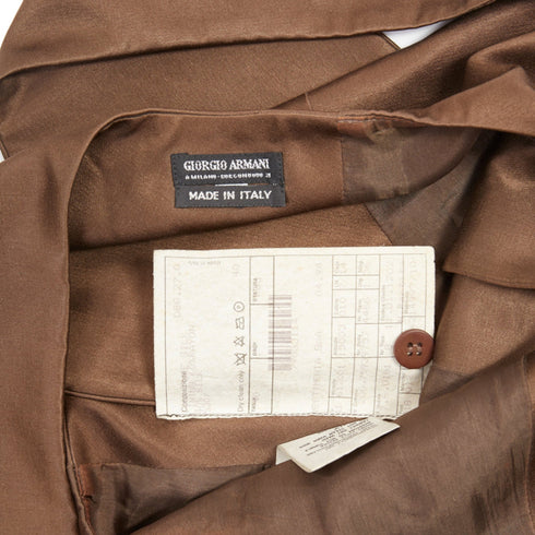 Women's Giorgio Armani Brown Silk Satin Waistcoat Vest