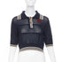 Women's Vivienne Westwood Blue Open Stitch Embroidered Orb Polo Top
