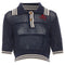 Women's Vivienne Westwood Blue Open Stitch Embroidered Orb Polo Top