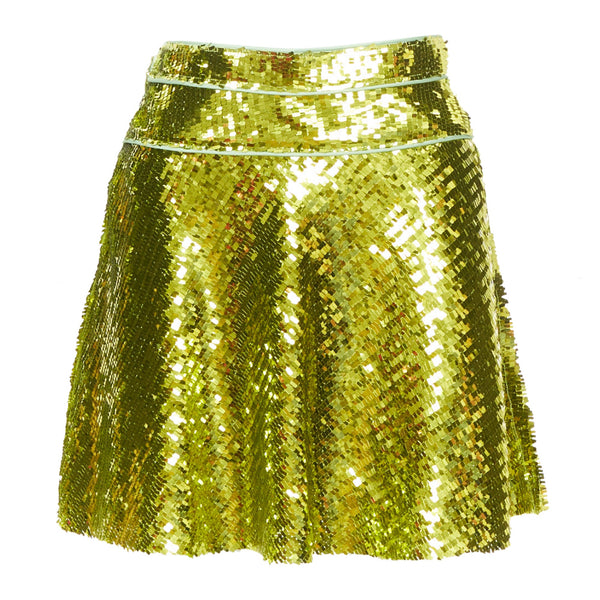Women's Dsquared2 Green Sequin Piping Skater Skirt