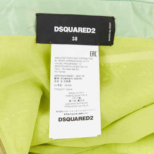 Women's Dsquared2 Green Sequin Piping Skater Skirt