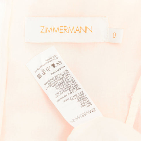 Women's Zimmermann Postcard Orange Silk Floral Puff Sleeve Dress