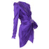 Women's Alexandre Vauthier Purple Silk Satin Crystal Buckle Dress