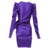 Women's Alexandre Vauthier Purple Silk Satin Crystal Buckle Dress