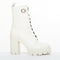 Women's Giuseppe Zanotti Cubalibre White Leather Block Heel Boots