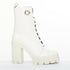 Women's Giuseppe Zanotti Cubalibre White Leather Block Heel Boots