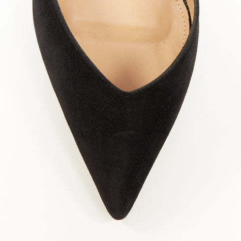 Women's Aquazzura Black Suede Point Toe Pumps
