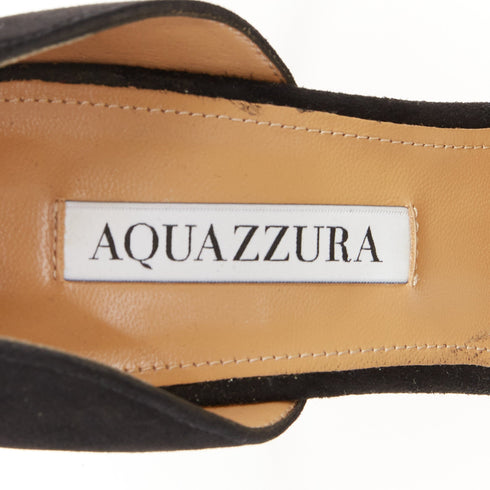 Women's Aquazzura Black Suede Point Toe Pumps