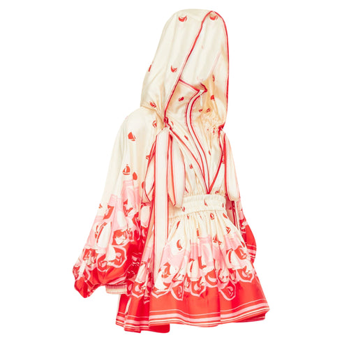 Women's Zimmermann 2023 High Tide Silk Printed Hooded Dress
