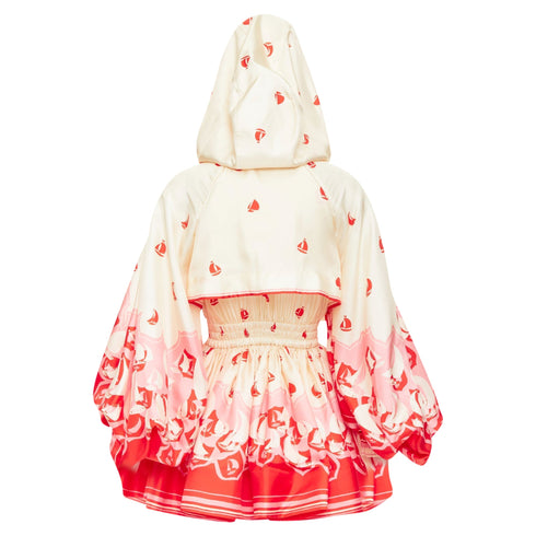 Women's Zimmermann 2023 High Tide Silk Printed Hooded Dress