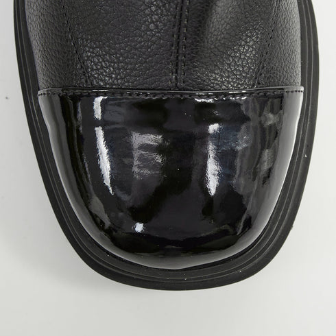 Women's Giuseppe Zanotti Circus Black Leather Cap Toe Boots