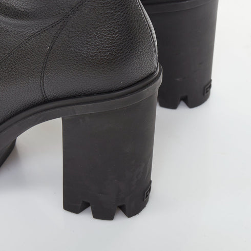 Women's Giuseppe Zanotti Circus Black Leather Cap Toe Boots