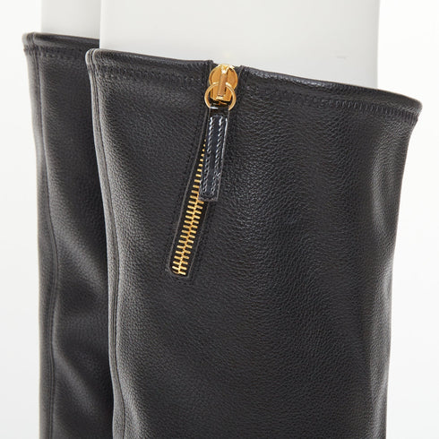 Women's Giuseppe Zanotti Circus Black Leather Cap Toe Boots