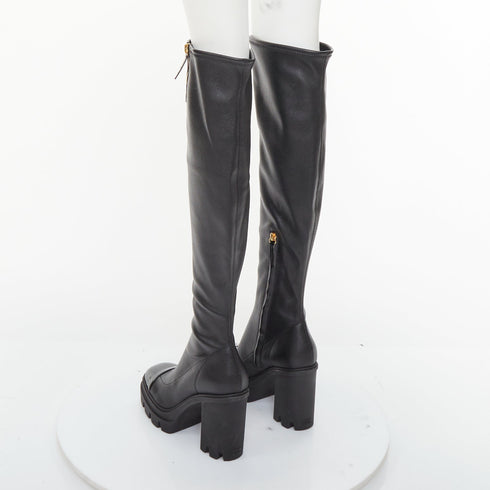 Women's Giuseppe Zanotti Circus Black Leather Cap Toe Boots