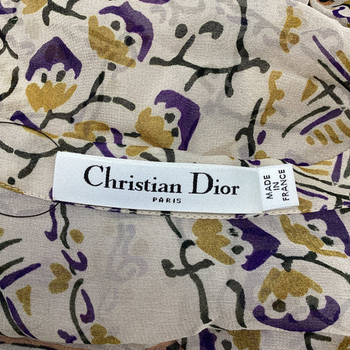 Women's Dior Printed Pleated Mini Dress in Multicolor Silk