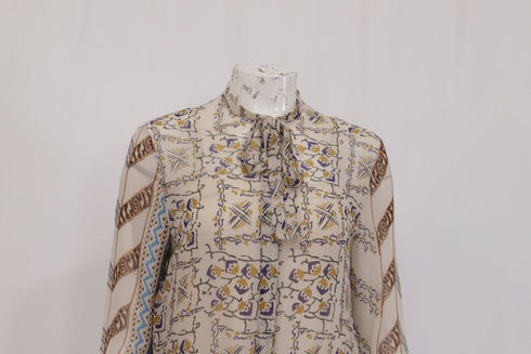 Women's Dior Printed Pleated Mini Dress in Multicolor Silk