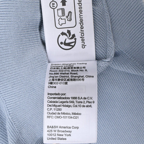 Women's Ba&Sh Basem Button-Down Short Sleeve Cardigan in Blue Modal