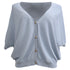 Women's Ba&Sh Basem Button-Down Short Sleeve Cardigan in Blue Modal