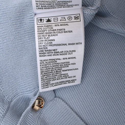 Women's Ba&Sh Basem Button-Down Short Sleeve Cardigan in Blue Modal