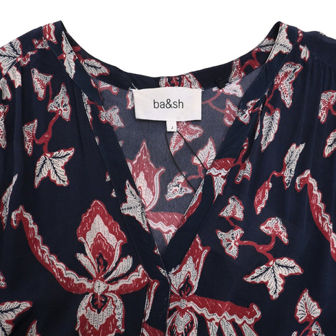 Women's Ba&Sh Calix Leaf-Print Mini Dress in Multicolor Viscose