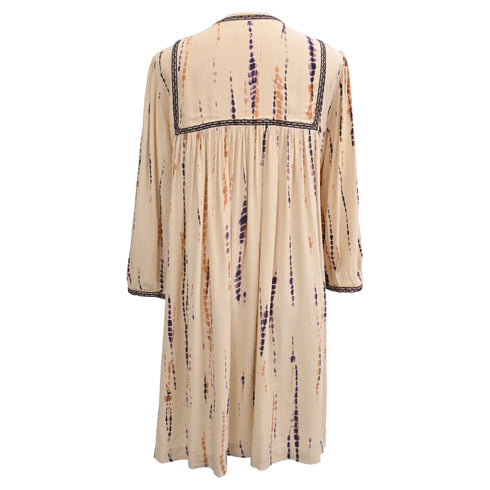 Women's Ba&Sh Isabella Tie-Dyed Mini Dress in Cream Viscose