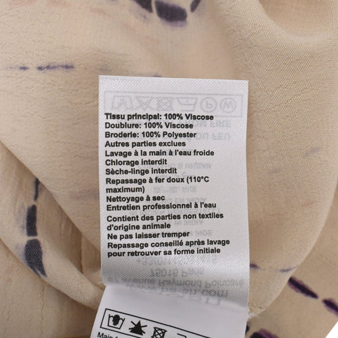 Women's Ba&Sh Isabella Tie-Dyed Mini Dress in Cream Viscose