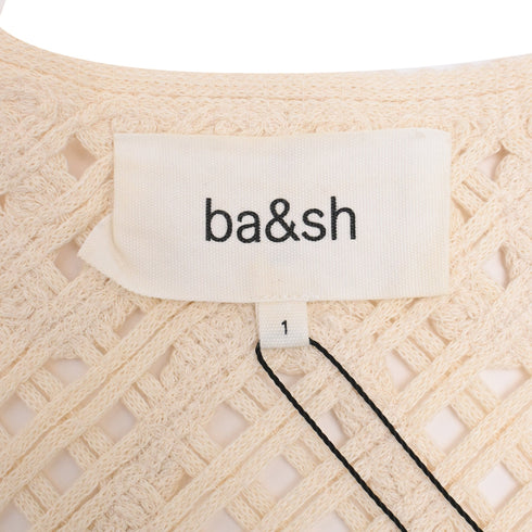 Women's Ba&Sh Misti Knitted Waistcoat in Cream Cotton