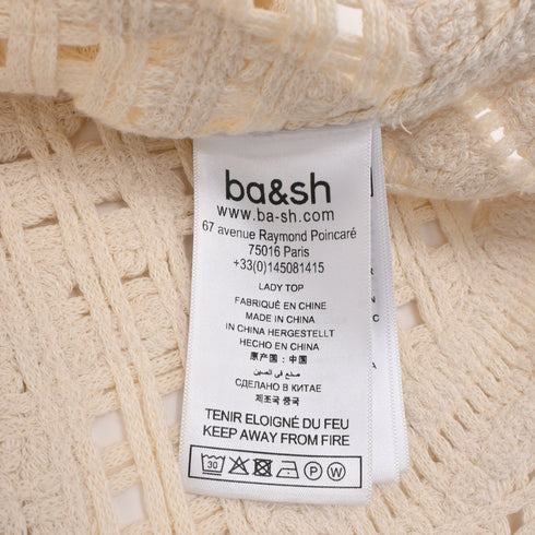 Women's Ba&Sh Misti Knitted Waistcoat in Cream Cotton