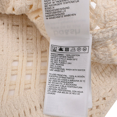 Women's Ba&Sh Misti Knitted Waistcoat in Cream Cotton