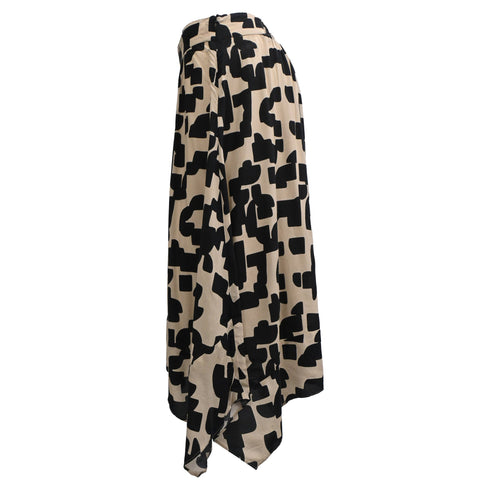 Women's Ba&Sh Printed Midi Skirt in Beige Viscose