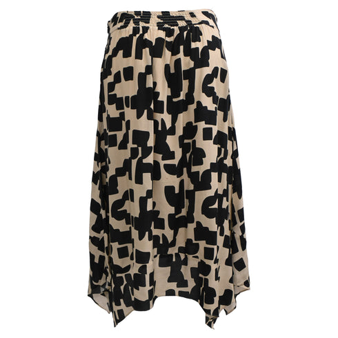 Women's Ba&Sh Printed Midi Skirt in Beige Viscose
