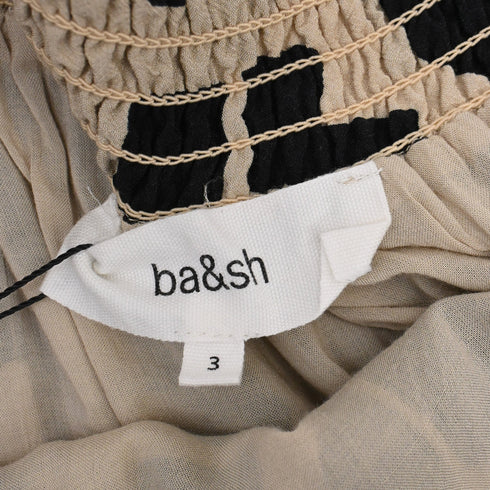 Women's Ba&Sh Printed Midi Skirt in Beige Viscose