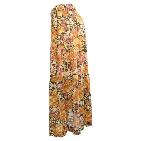 Women's Ba&Sh Diary Floral-Print Midi Skirt in Multicolor Cotton