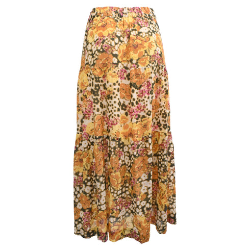 Women's Ba&Sh Diary Floral-Print Midi Skirt in Multicolor Cotton