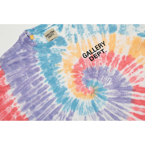 Gallery Dept T Shirts Tie-Dye Washed Old Retro Short Sleeve